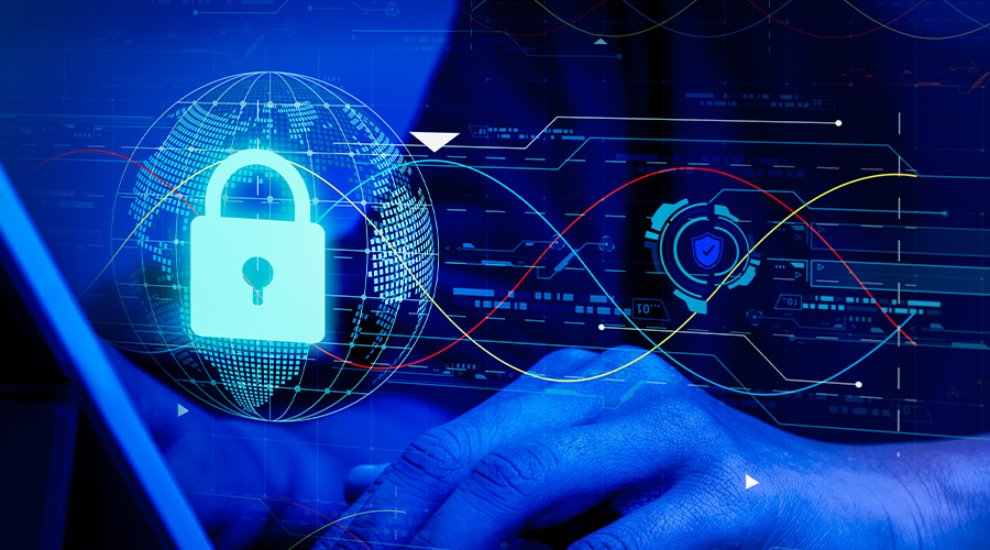 Person using a smartphone with digital security icons, representing Brazil's new regulatory landscape around privacy, platforms, and digital protection.